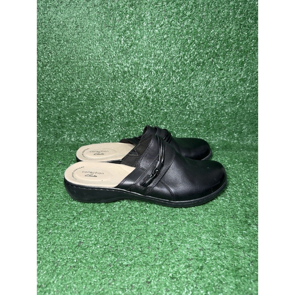 Clarks Collection Leisa Clover Clogs Women Size 9 Black Ultimate Comfort Slip On
